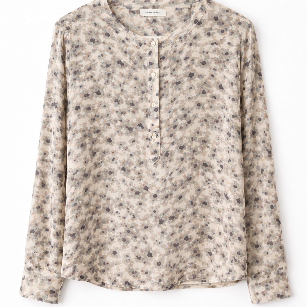 Anine Bing “watercolor” floral cotton blouse Long Sleeve Top M